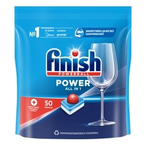 Таблетки для посудомоечных машин Finish Power "All in 1", 50шт. (4640018995958)