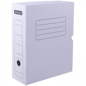 Короб архивный OfficeSpace (320x250x150мм, 150мм, до 1450 листов, гофрокартон) белый (219276)