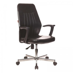 Кресло офисное Easy Chair 224 DSL PPU, кожзам черный, пластик/металл