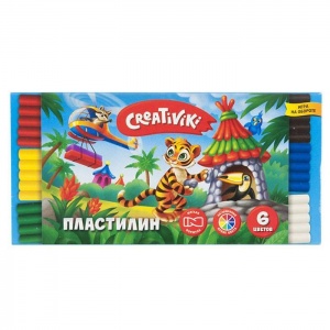 Пластилин 6 цветов Creativiki, 90г